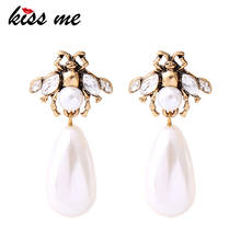 kissme Delicate Crystal Imitation Pearl Insect Drop Earrings Classic Brand Design Cute Bee Earrings For Women Fashion Jewelry 2024 - buy cheap
