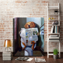 Abstract Bathroom Toilet Dog Wall Art Canvas Painting Animal Nordic Poster Wall Pictures For Living Room Decor Picture Unframed 2024 - buy cheap