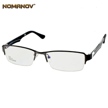 Nomanov = Half-rim Alloy Frame Eyeglasses Custom Made Prescription Myopia / Reading Optical Or Photochromic Gray Brown Lenses 2024 - buy cheap