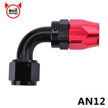 evil energy AN12 Oil Fuel Swivel Hose Oil Cooler Hose End90Degree Aluminium Fitting Adapter Reusable Oil Fuel Fitting Red Black 2024 - buy cheap