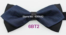 YIBEI Coachella Ties Black Bottom Navy Bow Ties Diamond Leather Picker Stripes Bowtie Gentleman Butterfly Party  Dress Pre-Tied 2024 - buy cheap