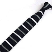 Men White Gray Striped Neck Ties Classical Slim Knit Tie Skinny Knitted Ties Groom Wedding Party Business Necktie ZZLD127 2024 - buy cheap