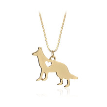 LOVE German Shepherd Dog Casting Silver color or Gold color Pendant Necklace Jewelry 2024 - buy cheap