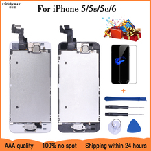 For iPhone 5 5S 5C 6 LCD Display Touch Screen Digitizer Home Button Camera Assembly Replacement 5s Display For iPhone 5S LCD 2024 - buy cheap