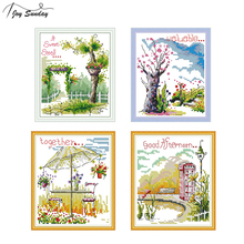 Joy Sunday Shy Cat Cross Stitch Kits for Embroidery Kits 14CT 11CT Aida Fabric Printed Canvas DIY Handmade Needlework Home Decor 2024 - buy cheap