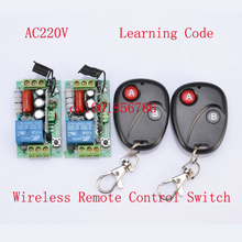 220V 1CH 10A Receiver & Transmitter  RF Wireless Remote Switch Momenrary Toggle Latched Adjustable 2PCS/LOT 2024 - buy cheap