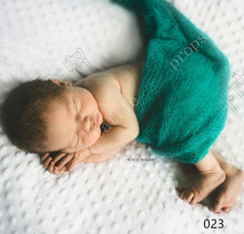 Мохеровые палантины ручной вязки (60*30 см) для фотосъемки новорожденных, подарок для детского душа, реквизит для новорожденных 2024 - купить недорого