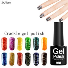 Zation Enamel Colorful Crackle Gel Lacquer Manicure Crackle Shatter Nail Polish Nail Art Design Paint Cracking Gel Varnish 2024 - buy cheap