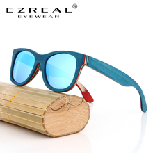 EZREAL Brand Designer wood Sunglasses New men Polarized Blue Skateboard Wood sunGlasses with Original Box Retro Vintage Eyewear 2024 - buy cheap