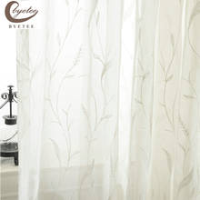 [byetee] White Gauze Embroidered Voile Kitchen Curtains Doors For Bedroom Yarn Tulle Curtains Living Room Tulle Curtain Drapes 2024 - buy cheap