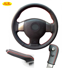 PONSNY-Funda de cuero genuino para volante de coche, engranaje, freno de mano, para Nissan TIIDA 2005-2009 2024 - compra barato