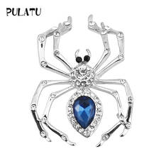 PULATU, 3 цвета, классические большие броши-пауки для женщин, металлическая брошь с кристаллами, значок, булавки, модные ювелирные изделия, подарок на день рождения 2024 - купить недорого