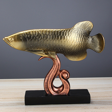Estilo tradicional chino Arowana modelo hecho a mano resina dragón pez escultura decoración del hogar arte y artesanía adornos Accesorios 2024 - compra barato