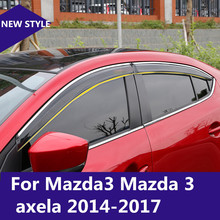 Toldos decorativos para coche, Protector de cejas para lluvia, Protector de ventana, decoración Exterior para Mazda3, Mazda 3, axela, años 2014 a 2017 2024 - compra barato