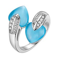 2016 Новый дизайн серебряное кольцо в форме сердца с опалом на палец подарок на День святого Валентина для женщин модные ювелирные изделия наивысшего качества 2024 - купить недорого