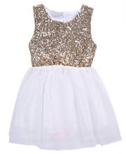 2020 New Fashion Summer Dress  Sequins Princess Dress Baby Girls Sleeveless Back Heart Hollow Out Cute Bow Tutu Party Dresses 2024 - buy cheap