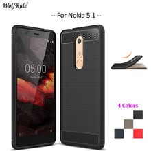 Capa protetora para nokia 5.1, capa de silicone macio, proteção robusta para nokia 5.1 e nokia 5 2018 5.5" 2024 - compre barato