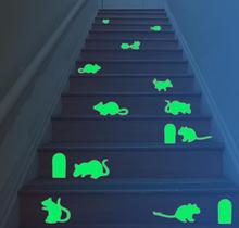 Funny Luminous Wall Stickers Mouse Hole Decorative Originality& Cartoon Stairs Decoration Glow In The Dark Vinyl Wall Art Decals 2024 - buy cheap