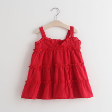 2019 Toddler Kid children Baby Girls Dresses clothes Solid Ruffles Ruched Slip Dress Casual Clothes girl costume princess dress 2024 - buy cheap