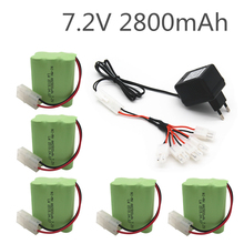 7.2v 2800mah AA NI-MH Battery Tamiya with charger High capacity electric toy battery Remote car ship robot rechargeable 7.2 v 2024 - buy cheap