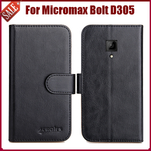 Hot Sale! High Quality 6 Colors Flip Leather Exclusive Protective Cover For Micromax Bolt D305 Case Phone Bag 2024 - buy cheap