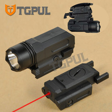 Лазерный прицел TGPUL с красной точкой, тактический пистолет для страйкбола, фонарик, светодиодный тактический фонарик для 20 мм рельса Glock 17 19 ... 2024 - купить недорого