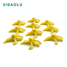 Estatueta de banana amarela em miniatura, estatueta de simulação de fruta, comida, acessórios diy, decoração de casa de bonecas, brinquedo de plástico ambiental com 10 peças 2024 - compre barato