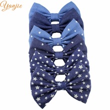 2022 Chic 12pcs/lot Newborn Kids Girl Headbands Messy Denim Bow Hot Sale Infantile Headwraps Hair Accessories Barrette Hair Clip 2024 - buy cheap