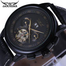 Fashion Luxury Brand JARAGAR Leather Tourbillon Watch Automatic Men Wristwatch Men Mechanical Watches Clock relogio masculino 2024 - buy cheap