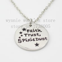 2015 Fashion Inspired Jewelry "Faith Trust and Pixie Dust"  Pendant necklace for women or girls Wholesale Jewelry 2024 - buy cheap