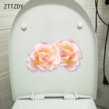 ZTTZDY 22.9*13.6CM Creative Pink Flower Childern Bedroom Wall Decal Decor Toilet Sticker T2-0606 2024 - buy cheap