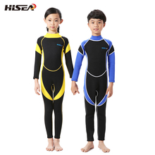 Hisea Neoprene kids Diving suit Boy/Girl One Piece Wetsuit Children Swimwear Long Sleeves UV protection Surfing snorkeling Suit 2024 - buy cheap