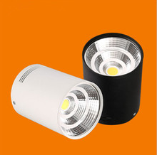 Lâmpada led dimerizável para fixação na superfície, luz quente e fria de 15w, com branco, prateado e preto, cob, frete grátis 2024 - compre barato