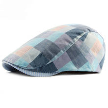 HT1711 2018 New Beret Hats for Men Women Spring Summer Flat Caps Retro Plaid Berets Femme Adjustable Unisex Men Women Beret Cap 2024 - buy cheap