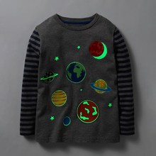 Little maven children brand baby boys clothes 2018 autumn new boys cotton long sleeve O-neck space print t shirt 51157 2024 - buy cheap