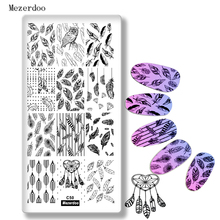 Шаблон для дизайна ногтей с птичьими перьями, трафаретная пластина для индийского Ловец снов, штамп для стемпинга, макияжа, маникюра C50 2024 - купить недорого