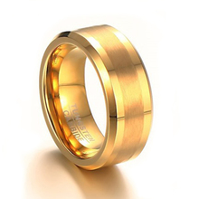 Anillo de compromiso de tungsteno para hombre, banda de boda de alta calidad, Color dorado, 8mm de ancho, talla grande 2024 - compra barato