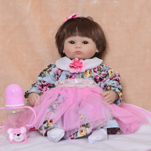 Boneca bebê reborn, linda, 17 polegadas, silicone macio, boneca reborn, brinquedo realista de 43 cm, boneca reborn, moda infantil, presente de aniversário 2024 - compre barato