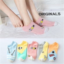 Top Sale Fashion Women Short Cotton Socks Women Invisible Socks Cotton Shallow Mouth Candy Colors Ankle Socks 2024 - buy cheap