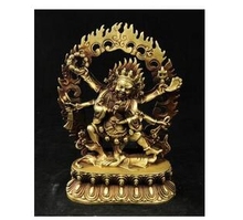 collecting OLD copper Elaborate Old crafts Brass Exquisite Buddhist Vajra 6 Arms Mahakala Buddha Statue ,for Protect Pray 2024 - buy cheap