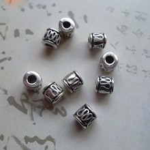 100pcs/lot Buddhism Ornament Metal Barrel Spacer Beads 3.5mm 5mm Bracelet Necklace Handmade Charms Materials DIY Jewelry Making 2024 - buy cheap