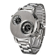 Reloj de pulsera analógico, de cuarzo, deportivo, estilo militar, con fecha de acero inoxidable, nuevo para hombre 2024 - compra barato