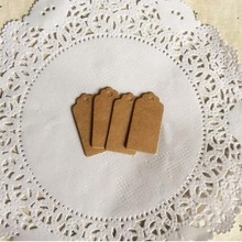 Packaging Label 100pcs Brown Kraft Paper Tags DIY Square Food Label Wedding Gift Decorating Tag 2*4cm 2024 - buy cheap