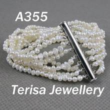 New Free Shipping A355#, AA.New Color Natural Fresh Water Pearl Bracelet.Size:5-6mm.Length:7.5inch.8 Rows.Pearls Bracelet. 2024 - купить недорого