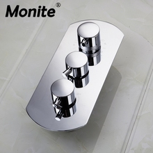 Grifos de ducha termostáticos Monite, válvula mezcladora de ducha de baño de montaje en pared, grifo mezclador de 4 formas, grifo de ducha de baño Válvula mezcladora 2024 - compra barato