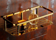 Soporte de estante de alambre dorado de acero inoxidable, cesta de almacenamiento, ducha de baño caddy BS002 2024 - compra barato