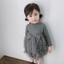 0-4Y Baby Girls Princess Dress Kids Autumn Winter Lace Mesh Dresses Toddler Girls Long Sleeve Bow Party Clothing 2024 - buy cheap