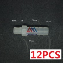 12 peças 6mm-m6 conector reto de plástico, conector farpado com material de rosca para aquário de companhia aérea do tanque pp 2024 - compre barato