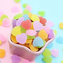 Wholesale 100pcs 16*16MM Flatback Colorful Lovely Heart Shape Resin Cabochons DIY jewelry Findings Accessory Hearts Cameo Decor 2024 - buy cheap