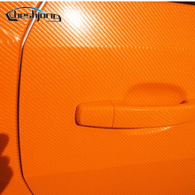 Orange 4D Carbon Fiber Vinyl Car Wrap Film for Hood Roof Motocycle Decal Color Change 2024 - buy cheap